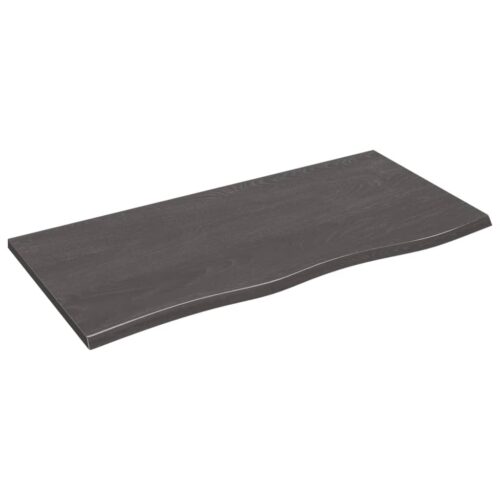 Table Top Dark Brown 100x50x2cm Treated Solid Wood Oak DIY Desk Panel Board - Image 2