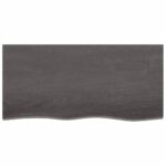 Table Top Dark Brown 100x50x2cm Treated Solid Wood Oak DIY Desk Panel Board