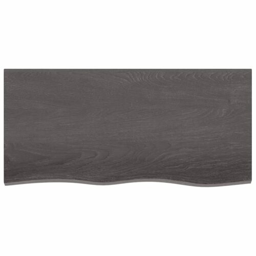 Table Top Dark Brown 100x50x2cm Treated Solid Wood Oak DIY Desk Panel Board