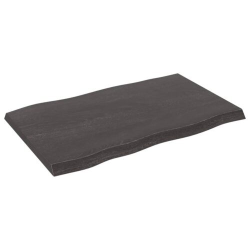 Table Top Dark Brown 80x50x(2-4)cm Treated Solid Wood DIY Desk Panel Board - Image 2