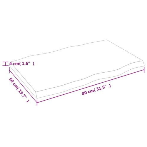 Table Top Dark Brown 80x50x(2-4)cm Treated Solid Wood DIY Desk Panel Board - Image 7