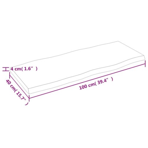 Table Top Dark Brown 100x40x(2-4)cm Treated Solid Wood DIY Desk Panel Board - Image 7