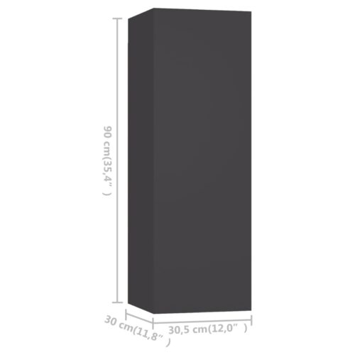 TV Cabinets 4pcs Grey 30.5x30x90cm Engineered Wood - Image 5