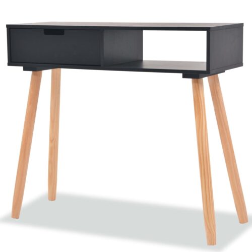 Console Table Solid Pinewood 80x30x72cm Black