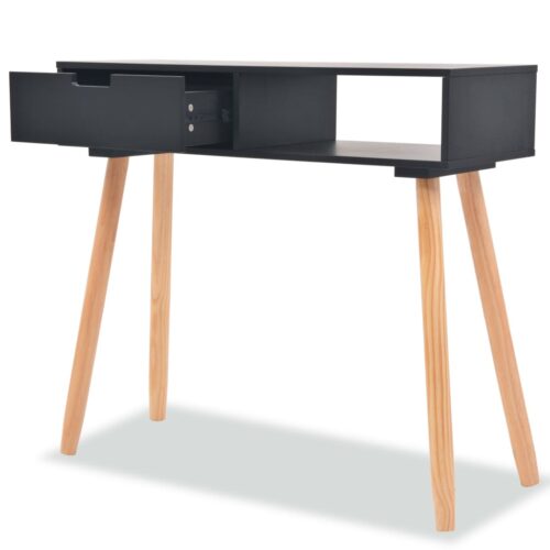 Console Table Solid Pinewood 80x30x72cm Black - Image 2