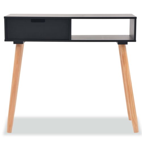 Console Table Solid Pinewood 80x30x72cm Black - Image 3