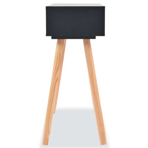 Console Table Solid Pinewood 80x30x72cm Black - Image 4