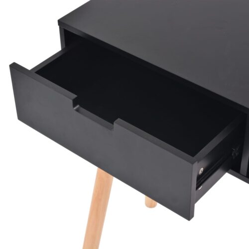 Console Table Solid Pinewood 80x30x72cm Black - Image 5