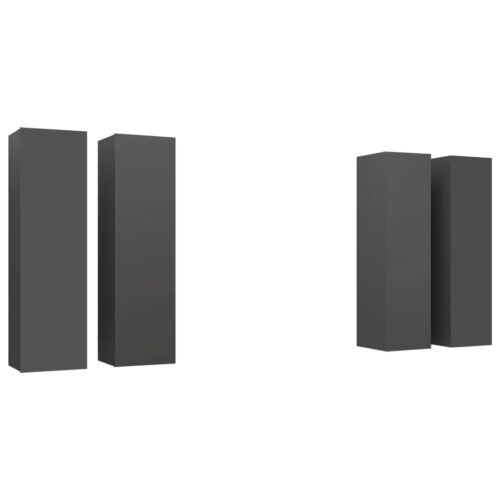 TV Cabinets 4pcs Grey 30.5x30x110cm Engineered Wood - Image 2