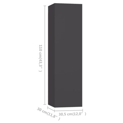 TV Cabinets 4pcs Grey 30.5x30x110cm Engineered Wood - Image 5