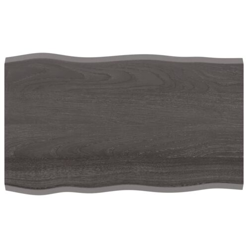 Table Top Dark Brown 100x60x2cm Treated Solid Wood Oak DIY Desk Panel Board