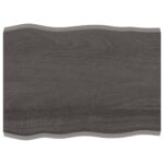 Table Top Dark Brown 80x60x(2-4)cm Treated Solid Wood DIY Desk Panel Board