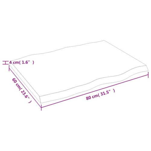 Table Top Dark Brown 80x60x(2-4)cm Treated Solid Wood DIY Desk Panel Board - Image 7