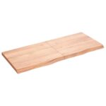 Table Top Light Brown 120x50x4cm Treated Solid Wood Oak DIY Desk Panel Board