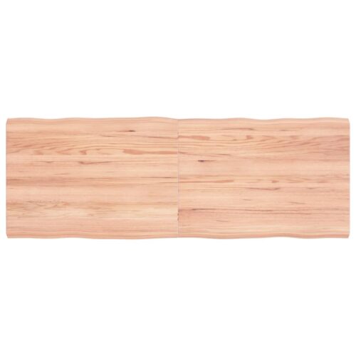 Table Top Light Brown 140x50x(2-4)cm Treated Solid Wood DIY Desk Panel Board