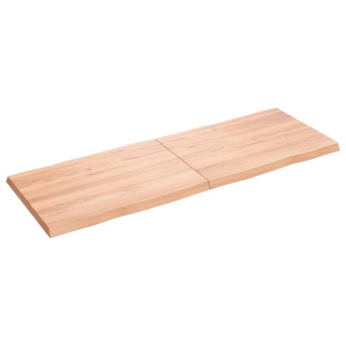 Table Top Light Brown 140x50x(2-4)cm Treated Solid Wood DIY Desk Panel Board - Image 2