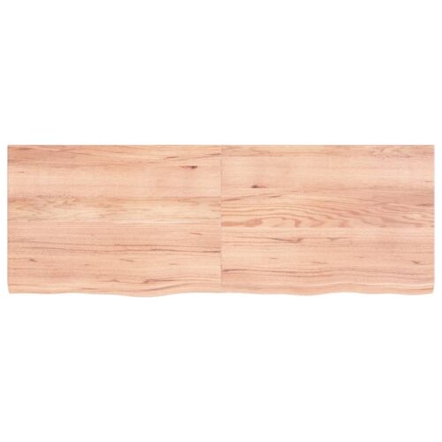 Table Top Light Brown 140x50x4cm Treated Solid Wood Oak DIY Desk Panel Board