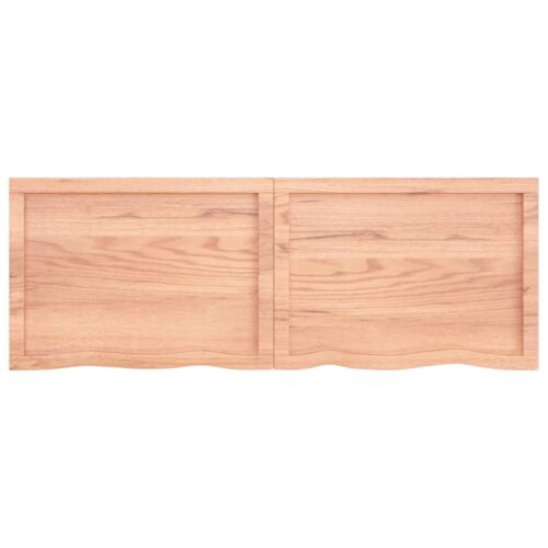 Table Top Light Brown 140x50x4cm Treated Solid Wood Oak DIY Desk Panel Board - Image 4
