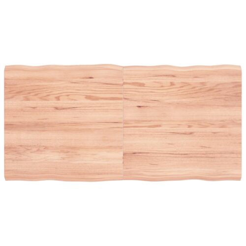 Table Top Light Brown 120x60x(2-4)cm Treated Solid Wood DIY Desk Panel Board
