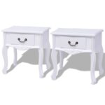 Bedside Cabinets 2pcs MDF White