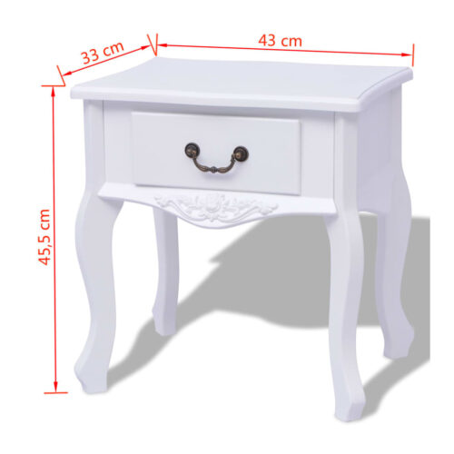 Bedside Cabinets 2pcs MDF White - Image 5