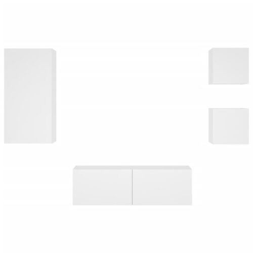 4-Piece TV Wall Cabinets with LED Lights White - Image 7
