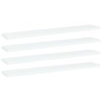 Bookshelf Boards 4pcs White 60x10x1.5cm Engineered Wood