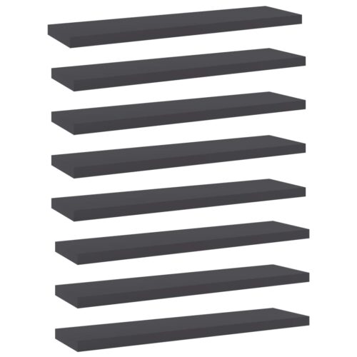 8pcs Wooden Bookshelf Boards DIY Shelf Cabinet Replacement Parts Grey 40x10x1.5cm