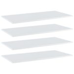 Bookshelf Boards 4pcs High Gloss White 80x20x1.5cm Engineered Wood