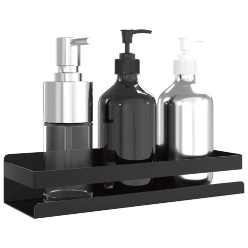 Wall-Mounted Bathroom Caddy Shower Bath Storage Rack Shelf Organizer Matt Black