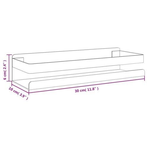 Wall-Mounted Bathroom Caddy Shower Bath Storage Rack Shelf Organizer Matt Black - Image 8