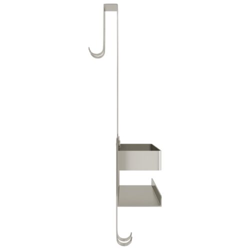 Over Door Shower Caddy Bathroom Storage Rack Hooks Holder Organizer Shelf Bath Brushed Stainless Steel - Image 5
