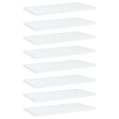 Bookshelf Boards 8pcs White 40x20x1.5cm Engineered Wood