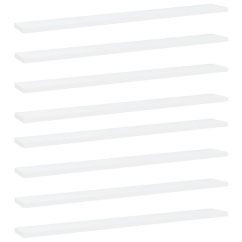 Bookshelf Boards 8pcs White 80x10x1.5cm Engineered Wood