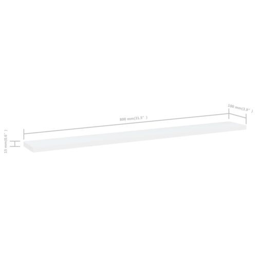 Bookshelf Boards 8pcs White 80x10x1.5cm Engineered Wood - Image 5