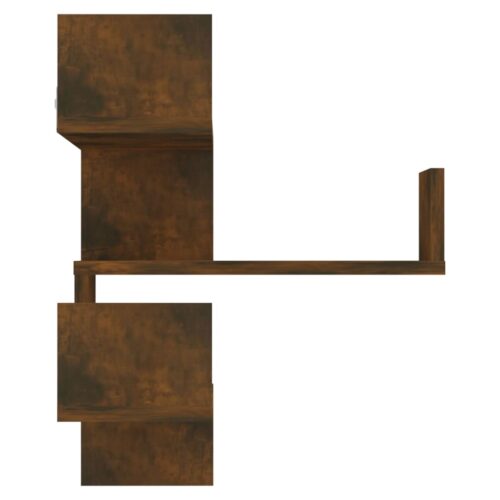 Wall Corner Shelves 2pcs Smoked Oak 40x40x50cm Engineered Wood - Image 4