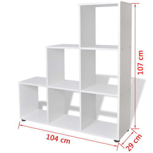 Staircase Bookcase/Display Shelf 107cm White - Image 7