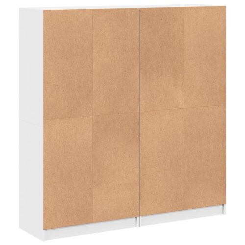 vidaXL Bookcase with Doors White 136x37x142 cm Engineered Wood - Image 9
