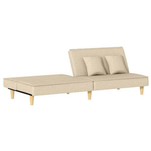 Sofa Bed Cream Fabric - Image 7
