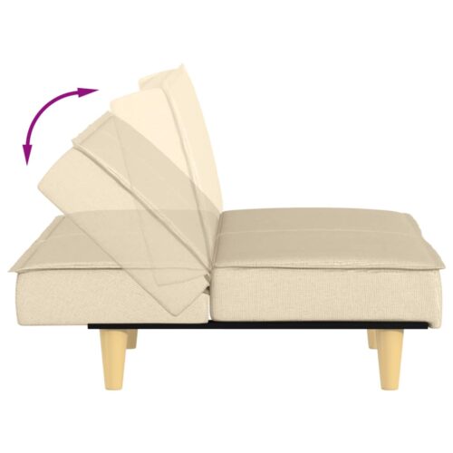 Sofa Bed Cream Fabric - Image 9
