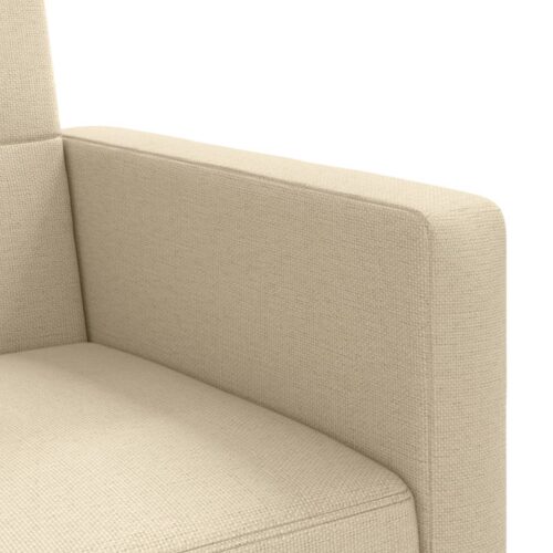 Sofa Bed with Cushions Cream Fabric - Image 10