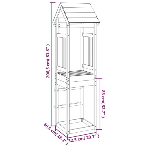 Play Tower 52.5x46.5x206.5cm Solid Wood Pine - Image 8