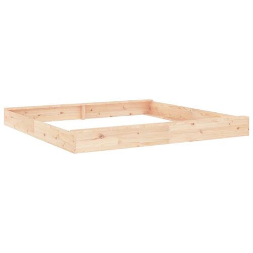 vidaXL Sandbox with Seats Square Solid Wood Pine - Image 2