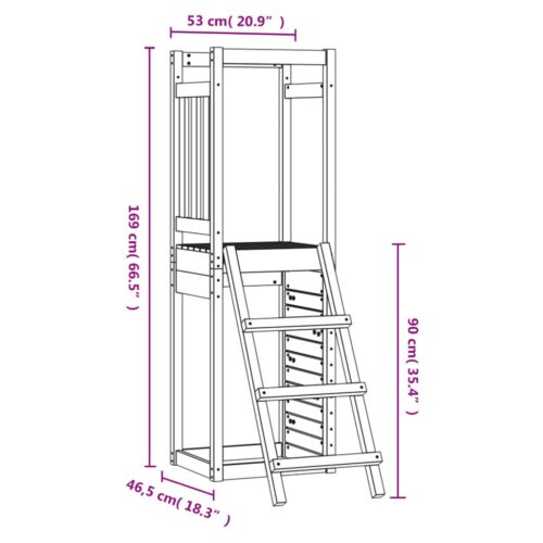 Outdoor Playset 53x46.5x169cm Solid Wood Pine - Image 8