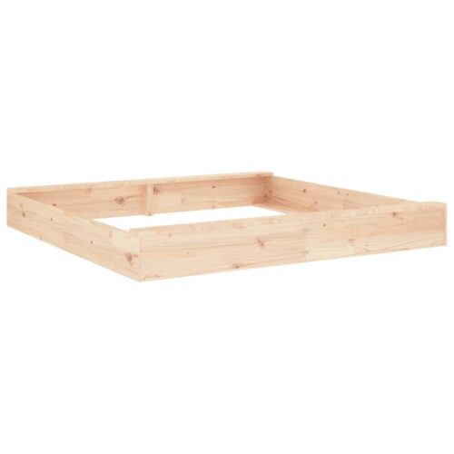 Sandbox with Seats Square Solid Wood Pine - Image 5