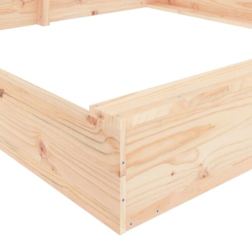 Sandbox with Seats Square Solid Wood Pine - Image 6