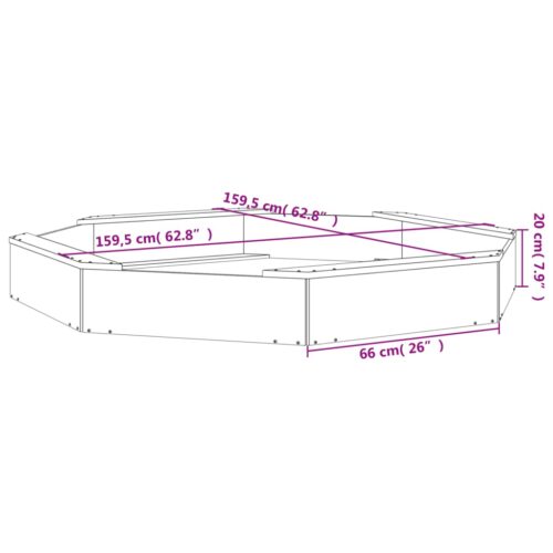 Sandbox with Seats Octagon Solid Wood Pine - Image 8