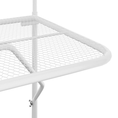 Balcony Table White 60x40cm Steel - Image 6