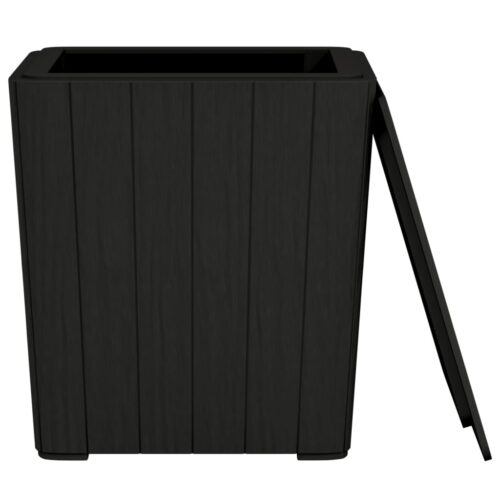 Outdoor Garden Table with Removable Lid Patio Lounge Sofa Storage Stool Black - Image 4
