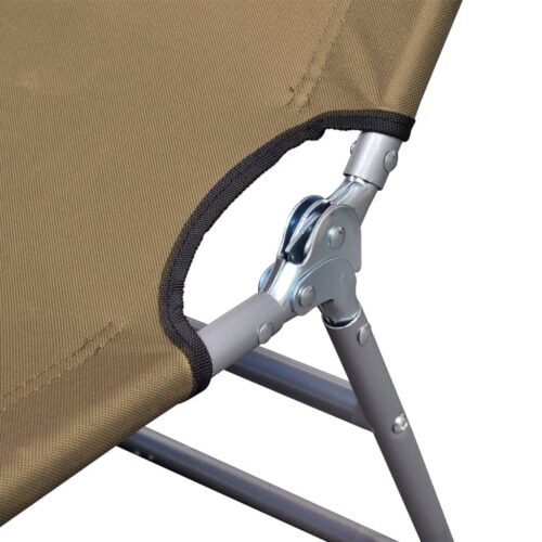 Foldable Sun Lounger with Adjustable Backrest Taupe - Image 5